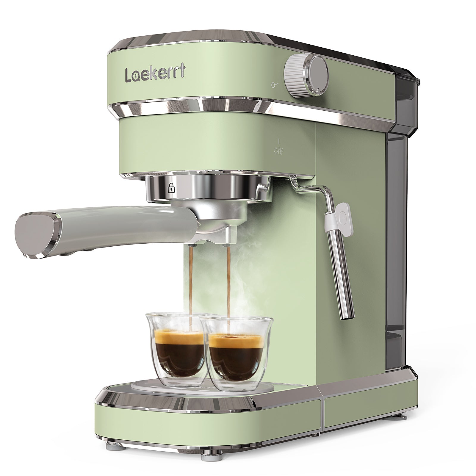  Laekerrt Máquina de café expreso, cafetera de 20 barras CMEP01  con vaporizador de leche comercial, máquina de café expresso para café con  leche y capuchino (blanco pera, acero inoxidable) Regalo para