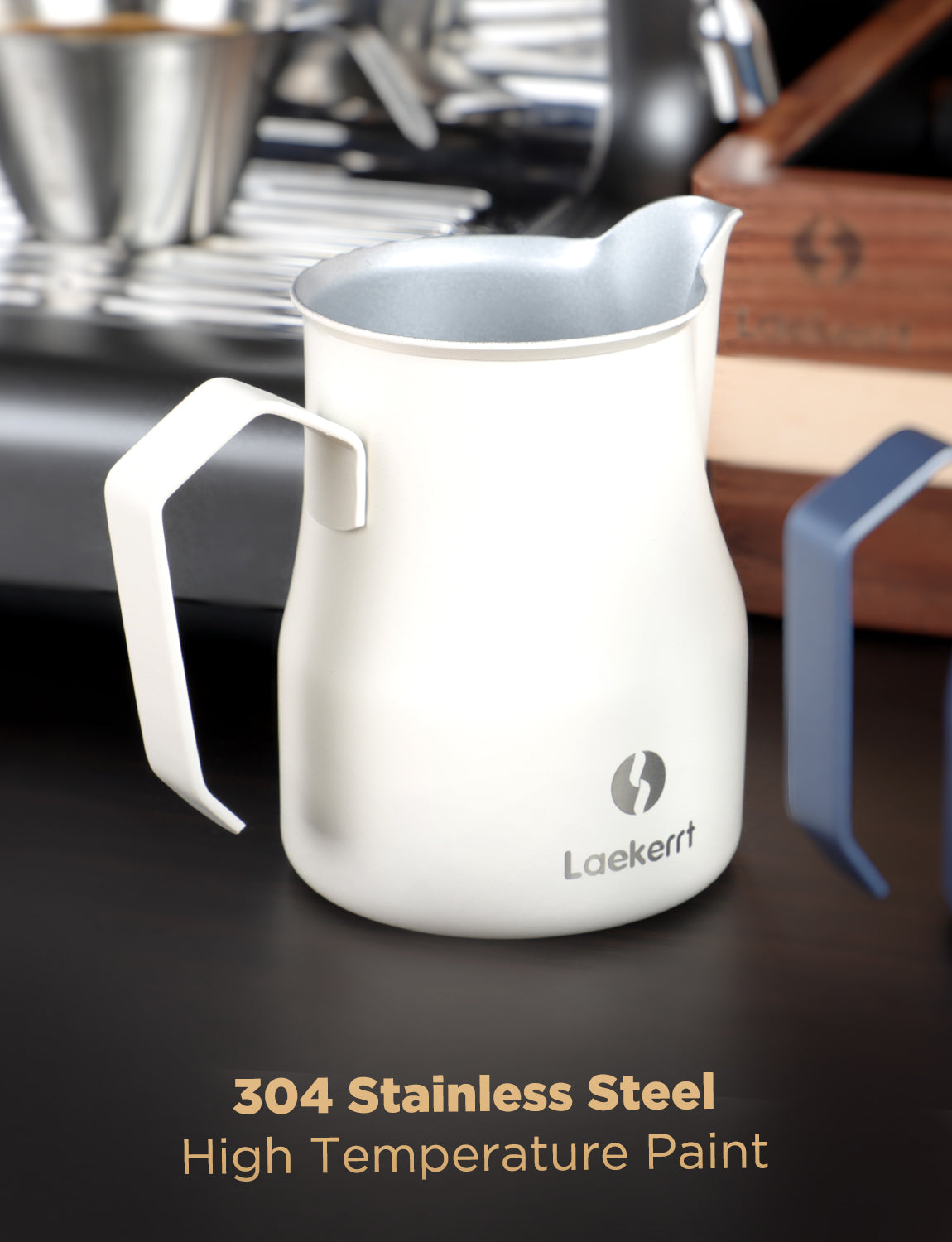 Laekerrt Milk Frothing Pitcher, Stainless Steel Coffee Tools Cup, Milk Frother Cup, Coffee Steaming Pitcher, Perfect Espresso Machine Accessories, Barista Tools, Latte Art, Pear White 12 Oz (350ml)