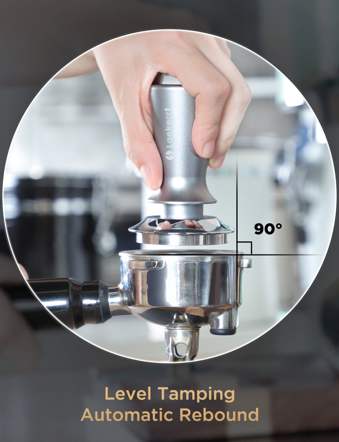 Laekerrt 51mm Stainless Steel Espresso Tamper, Barista Coffee Tamper with Calibrated Spring Loaded, 100% Flat Tamper Fits for Espresso Machine 51mm Portafilter Basket, Espresso Hand Tamper Tools