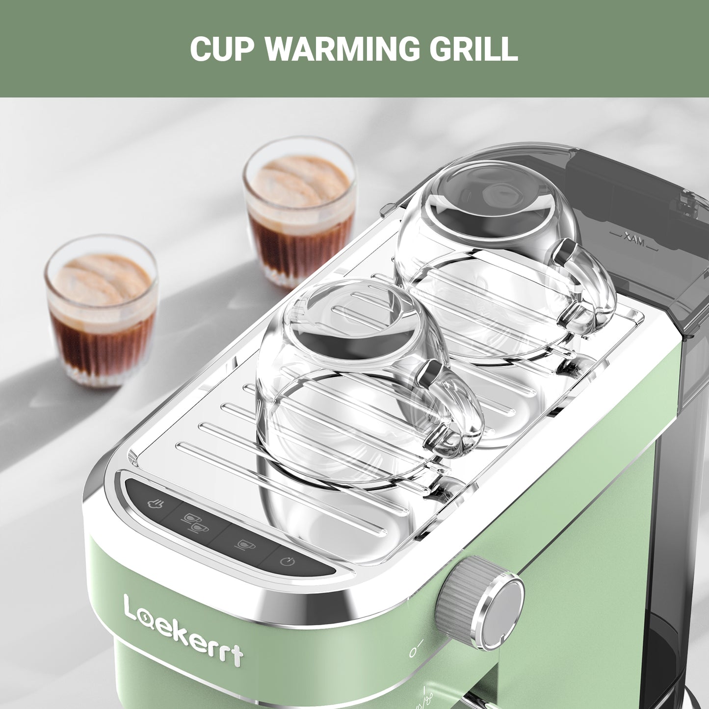 Laekerrt Espresso Machine 20 Bar Espresso Maker CMEP01 with Milk Frother Steam Wand, Retro Home Expresso Coffee Machine for Cappuccino and Latte (Green) Gift for Coffee Lovers, Mom, Friend, Family