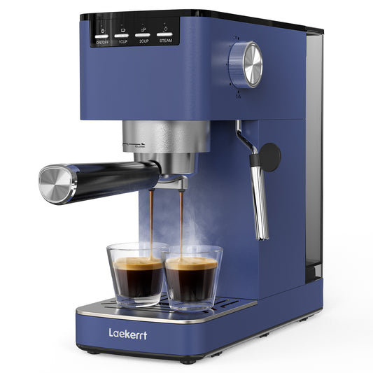 Laekerrt Espresso Machine 20 Bar Espresso Maker with Milk Frother Steam Wand, Compact Espresso Coffee Machine for Cappuccino and Latte (Navy Blue, CMEP04)