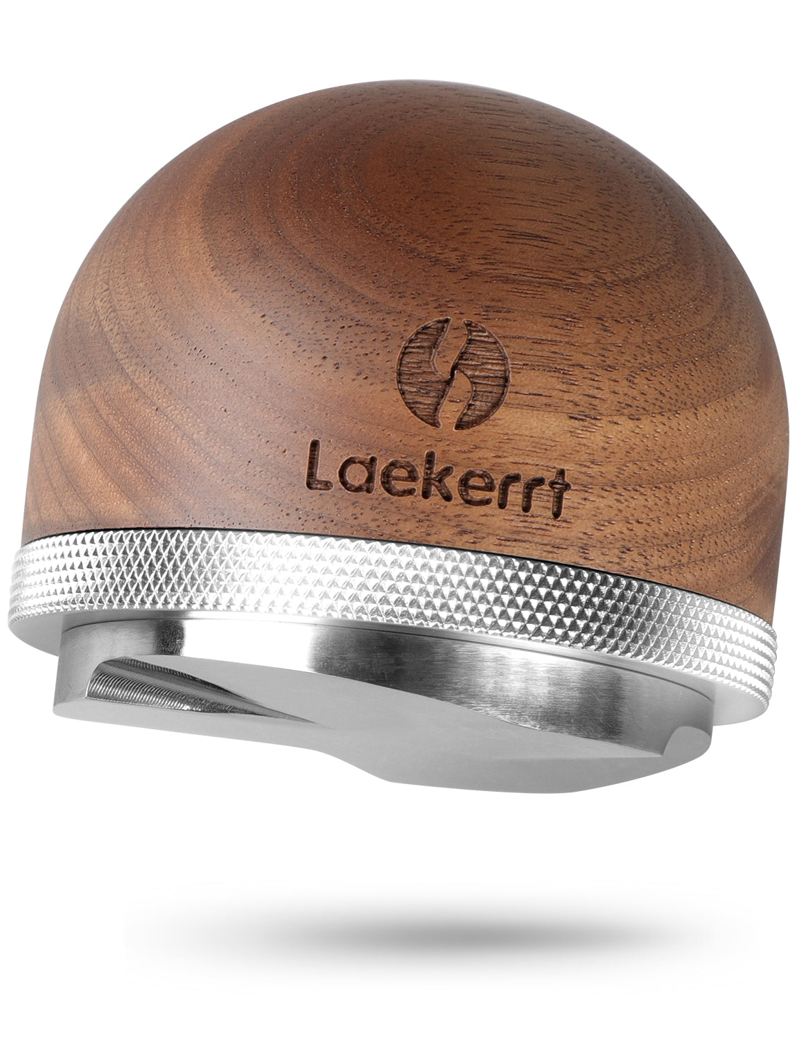Laekerrt 53mm Espresso Coffee Distributor, Stainless Steel Base Coffee Leveler with Unique Spherical Wood Handle, Fits for Breville 54mm Portafilter, Adjustable Depth Espresso Distribution Tool