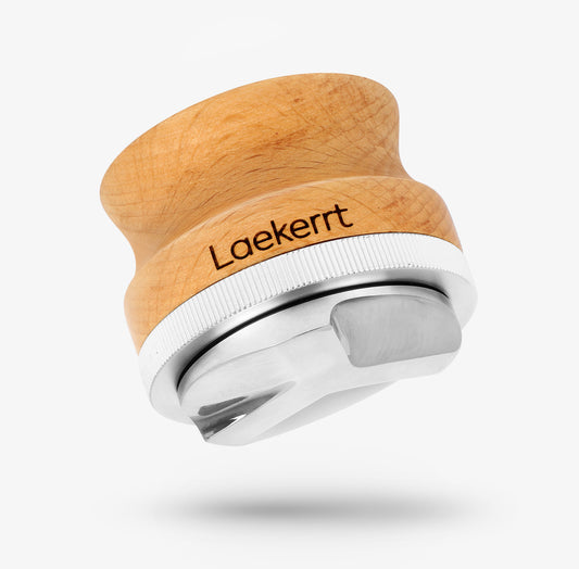 Laekerrt 51mm Espresso Distributor, Stainless Steel Base Coffee Leveler with Wood Handle, Adjustable Height Espresso Distribution Tool